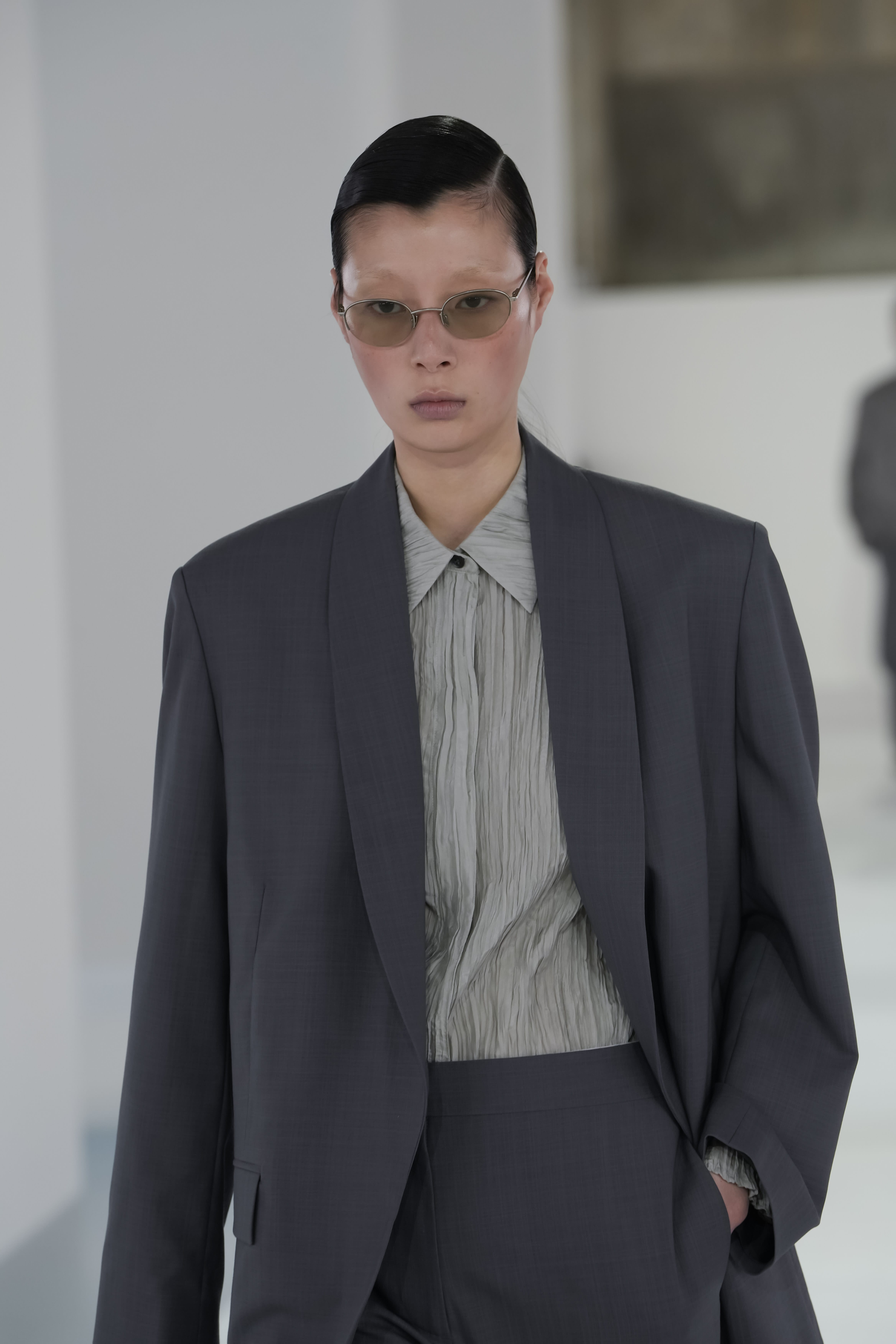 ショールカラー ウールブレザー